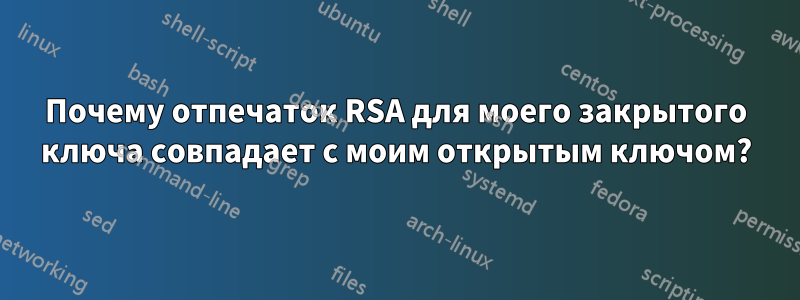 Почему отпечаток RSA для моего закрытого ключа совпадает с моим открытым ключом?