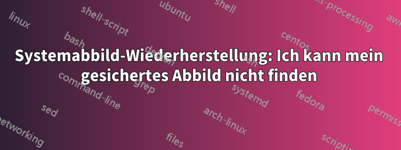 Systemabbild-Wiederherstellung: Ich kann mein gesichertes Abbild nicht finden