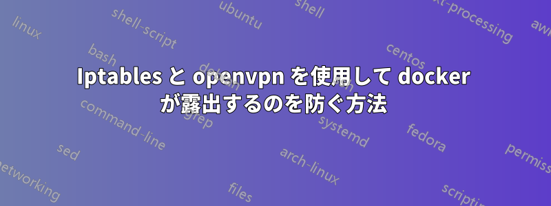 Iptables と openvpn を使用して docker が露出するのを防ぐ方法