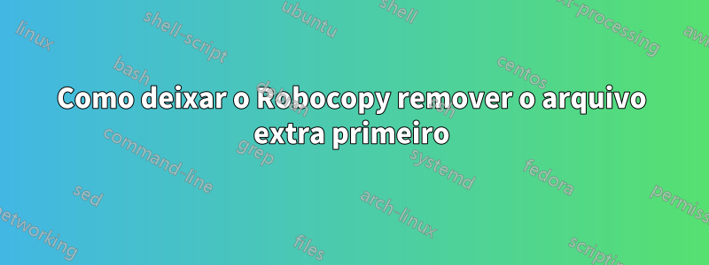 Como deixar o Robocopy remover o arquivo extra primeiro