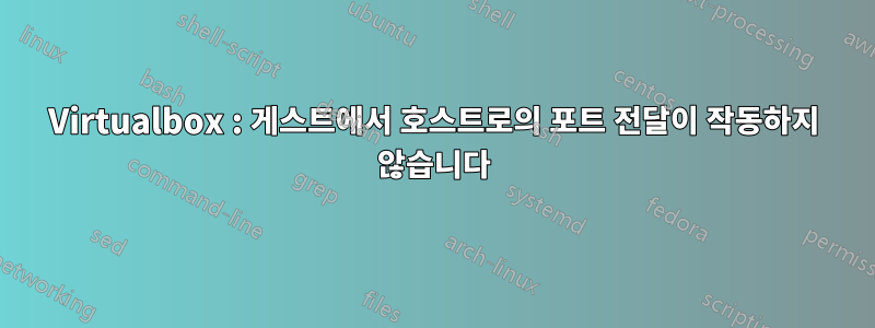 Virtualbox : 게스트에서 호스트로의 포트 전달이 작동하지 않습니다