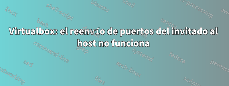 Virtualbox: el reenvío de puertos del invitado al host no funciona