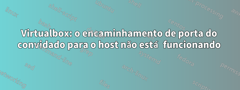 Virtualbox: o encaminhamento de porta do convidado para o host não está funcionando