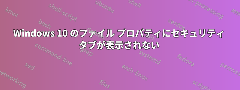 Windows 10 のファイル プロパティにセキュリティ タブが表示されない