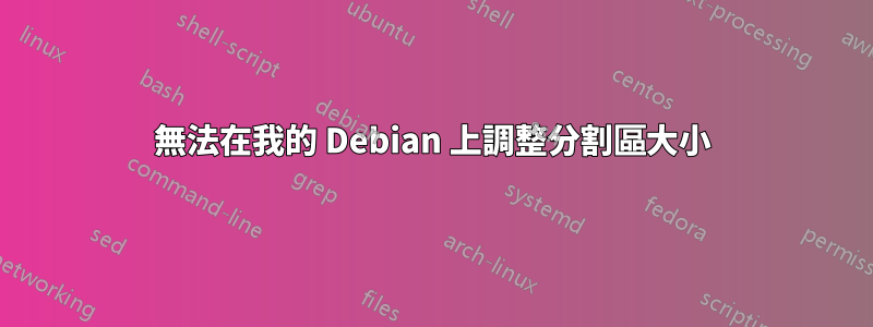 無法在我的 Debian 上調整分割區大小