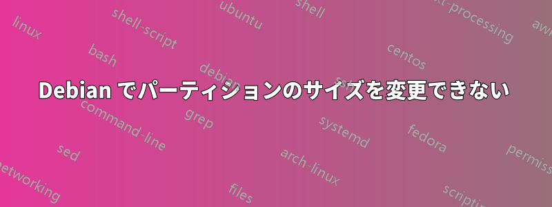 Debian でパーティションのサイズを変更できない