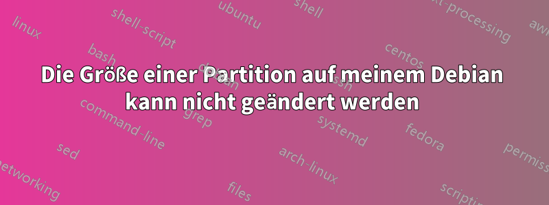 Die Größe einer Partition auf meinem Debian kann nicht geändert werden