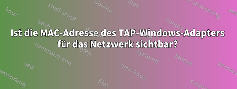 Ist die MAC-Adresse des TAP-Windows-Adapters für das Netzwerk sichtbar?