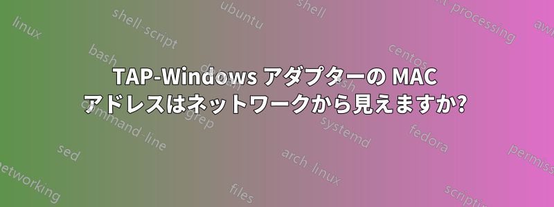 TAP-Windows アダプターの MAC アドレスはネットワークから見えますか?