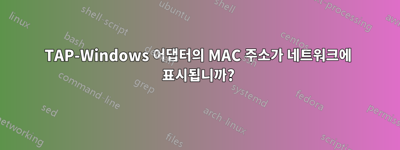 TAP-Windows 어댑터의 MAC 주소가 네트워크에 표시됩니까?