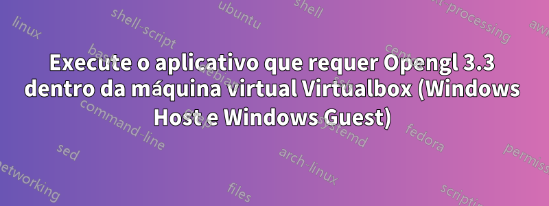 Execute o aplicativo que requer Opengl 3.3 dentro da máquina virtual Virtualbox (Windows Host e Windows Guest)