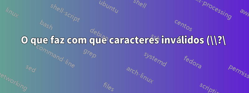 O que faz com que caracteres inválidos (\\?\) apareçam antes de um caminho de arquivo?