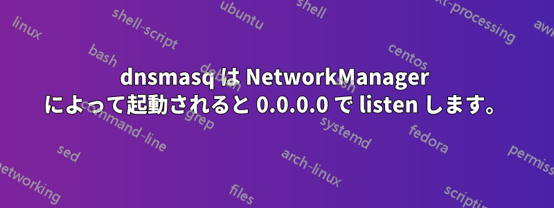 dnsmasq は NetworkManager によって起動されると 0.0.0.0 で listen します。