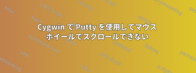 Cygwin で Putty を使用してマウス ホイールでスクロールできない