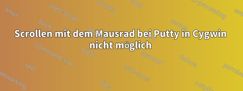 Scrollen mit dem Mausrad bei Putty in Cygwin nicht möglich