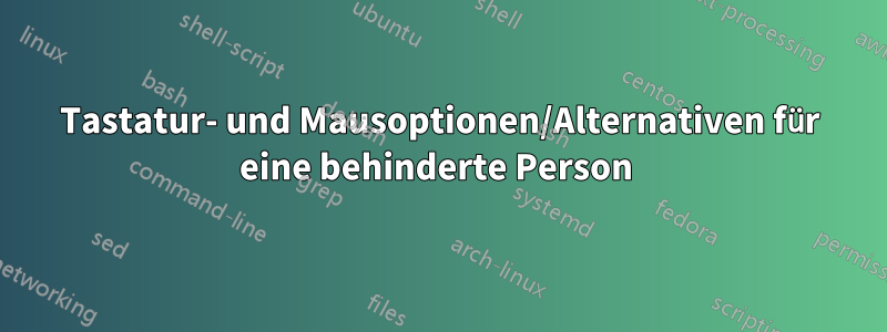 Tastatur- und Mausoptionen/Alternativen für eine behinderte Person 