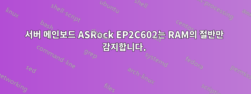 서버 메인보드 ASRock EP2C602는 RAM의 절반만 감지합니다.