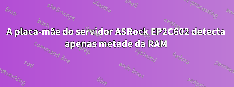 A placa-mãe do servidor ASRock EP2C602 detecta apenas metade da RAM