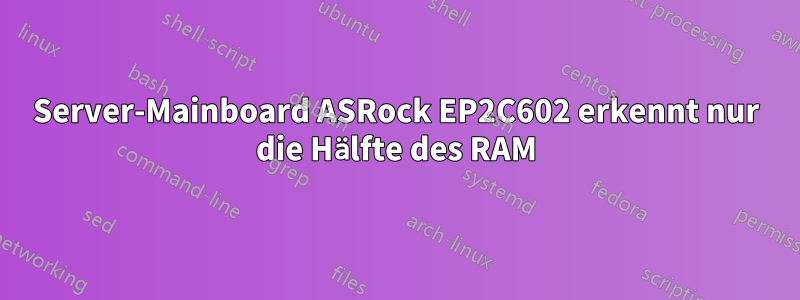 Server-Mainboard ASRock EP2C602 erkennt nur die Hälfte des RAM