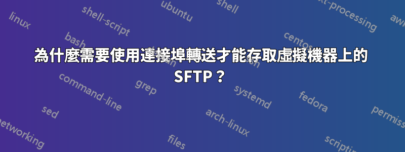 為什麼需要使用連接埠轉送才能存取虛擬機器上的 SFTP？