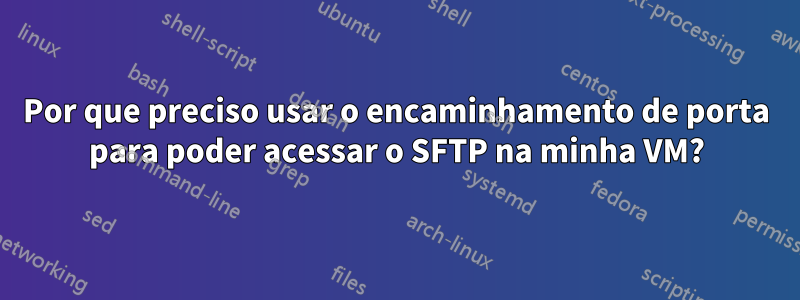 Por que preciso usar o encaminhamento de porta para poder acessar o SFTP na minha VM?