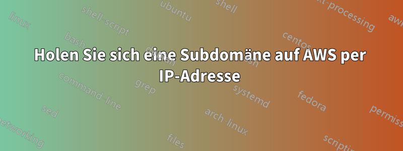 Holen Sie sich eine Subdomäne auf AWS per IP-Adresse