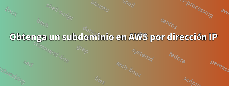 Obtenga un subdominio en AWS por dirección IP