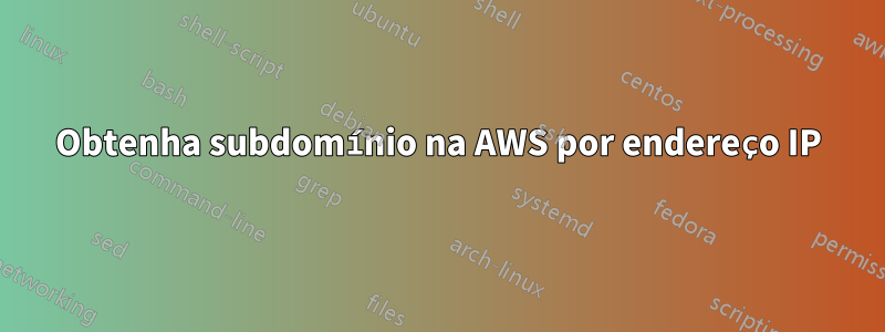 Obtenha subdomínio na AWS por endereço IP