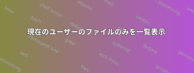 現在のユーザーのファイルのみを一覧表示