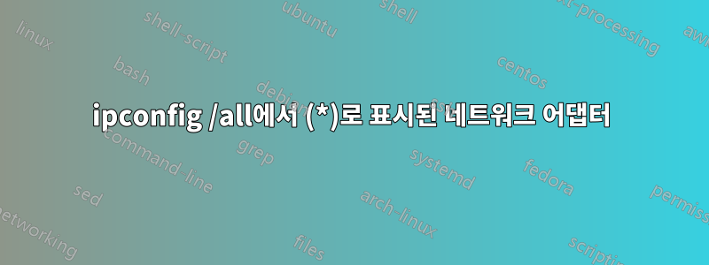 ipconfig /all에서 (*)로 표시된 네트워크 어댑터