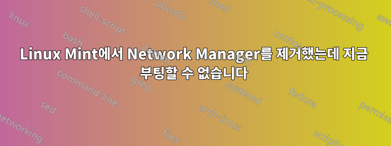 Linux Mint에서 Network Manager를 제거했는데 지금 부팅할 수 없습니다