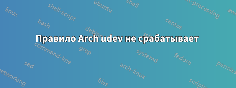 Правило Arch udev не срабатывает