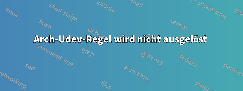 Arch-Udev-Regel wird nicht ausgelöst