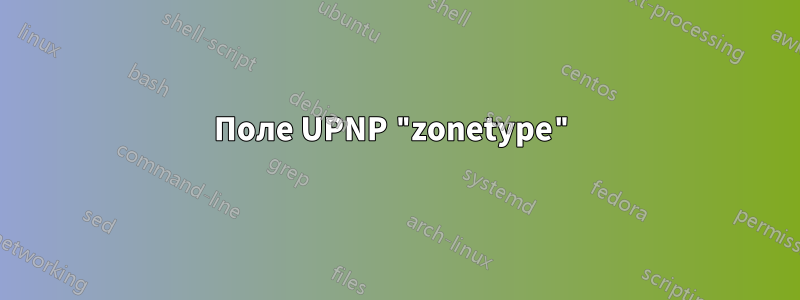 Поле UPNP "zonetype"