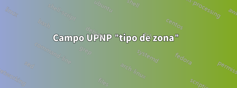 Campo UPNP "tipo de zona"