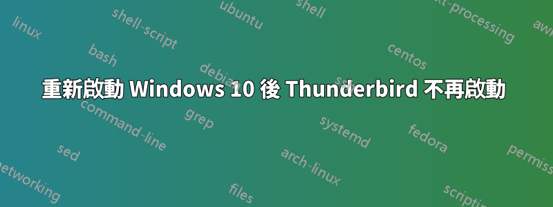 重新啟動 Windows 10 後 Thunderbird 不再啟動