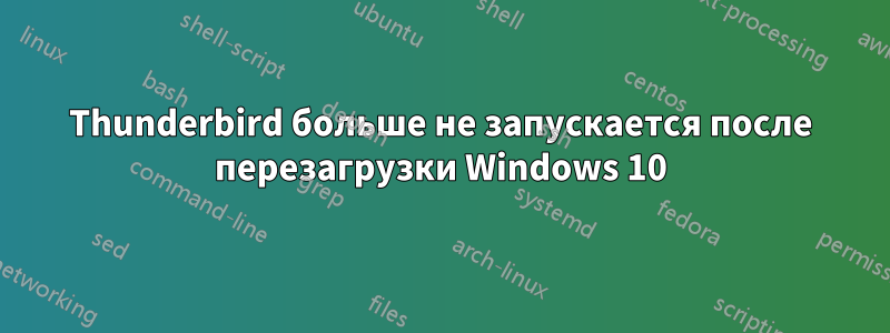 Thunderbird больше не запускается после перезагрузки Windows 10