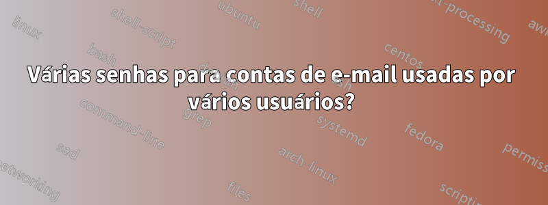 Várias senhas para contas de e-mail usadas por vários usuários?