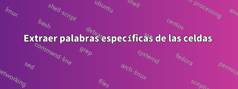 Extraer palabras específicas de las celdas