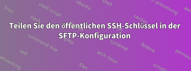 Teilen Sie den öffentlichen SSH-Schlüssel in der SFTP-Konfiguration