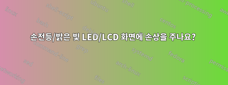 손전등/밝은 빛 LED/LCD 화면에 손상을 주나요?