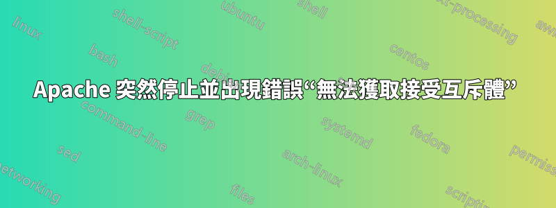 Apache 突然停止並出現錯誤“無法獲取接受互斥體”