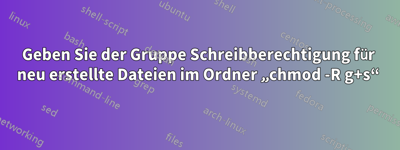 Geben Sie der Gruppe Schreibberechtigung für neu erstellte Dateien im Ordner „chmod -R g+s“