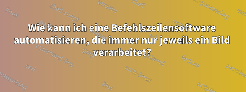 Wie kann ich eine Befehlszeilensoftware automatisieren, die immer nur jeweils ein Bild verarbeitet?