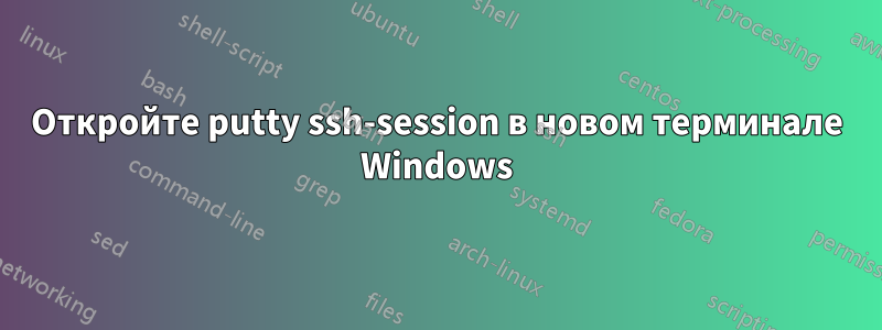 Откройте putty ssh-session в новом терминале Windows