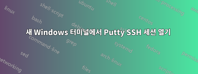 새 Windows 터미널에서 Putty SSH 세션 열기