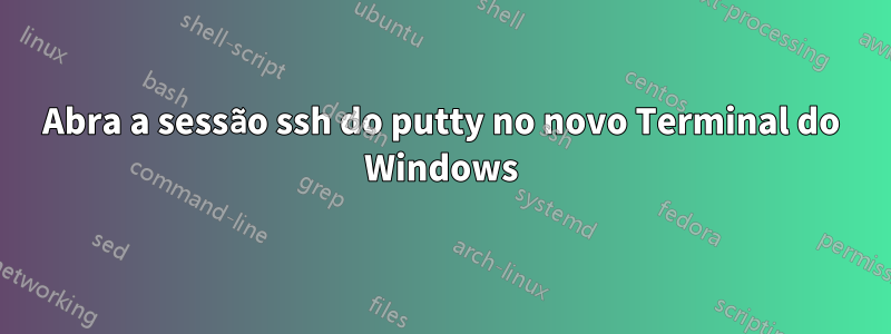 Abra a sessão ssh do putty no novo Terminal do Windows