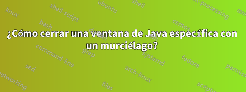 ¿Cómo cerrar una ventana de Java específica con un murciélago?