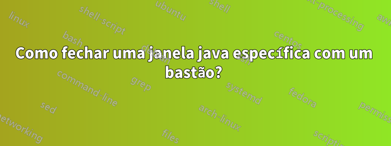 Como fechar uma janela java específica com um bastão?