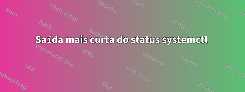 Saída mais curta do status systemctl